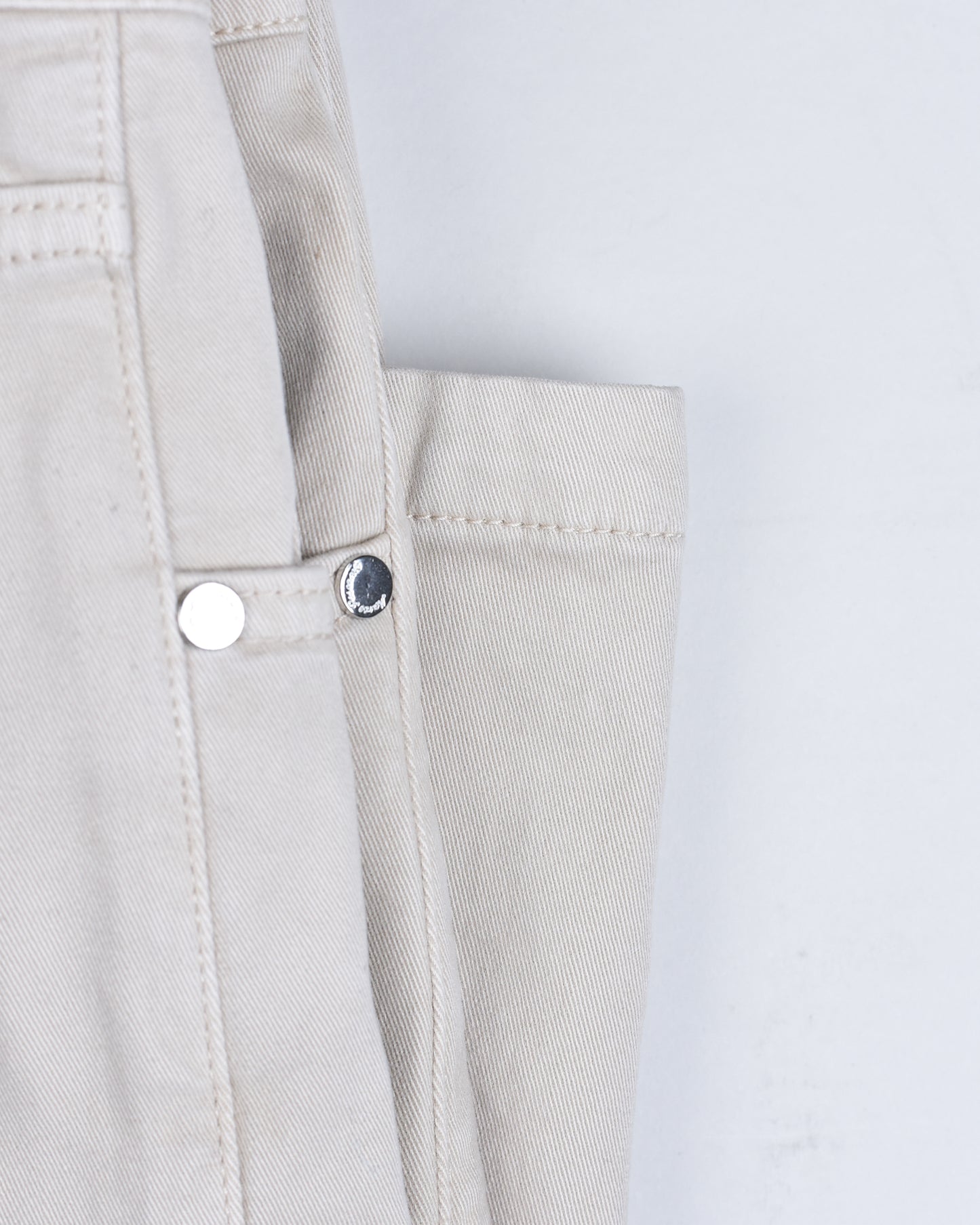khakis of carmel - Cream Classic Denim Five Pocket Pant