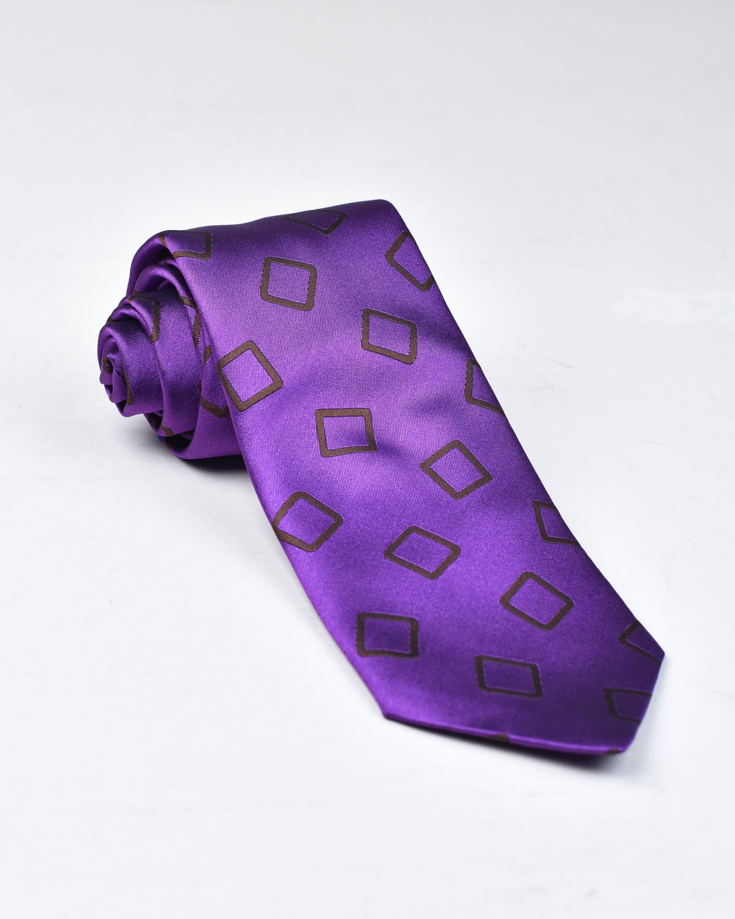 khakis of Carmel - silk printed tie in Purple and Brown