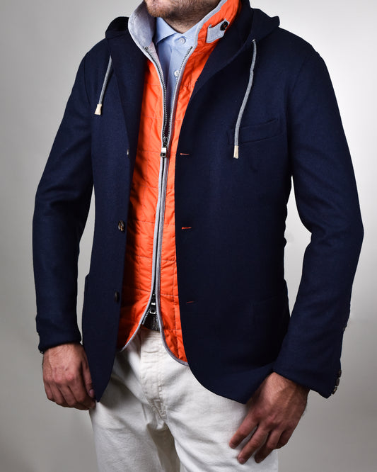 Eleventy - Blue Jacket Capuche