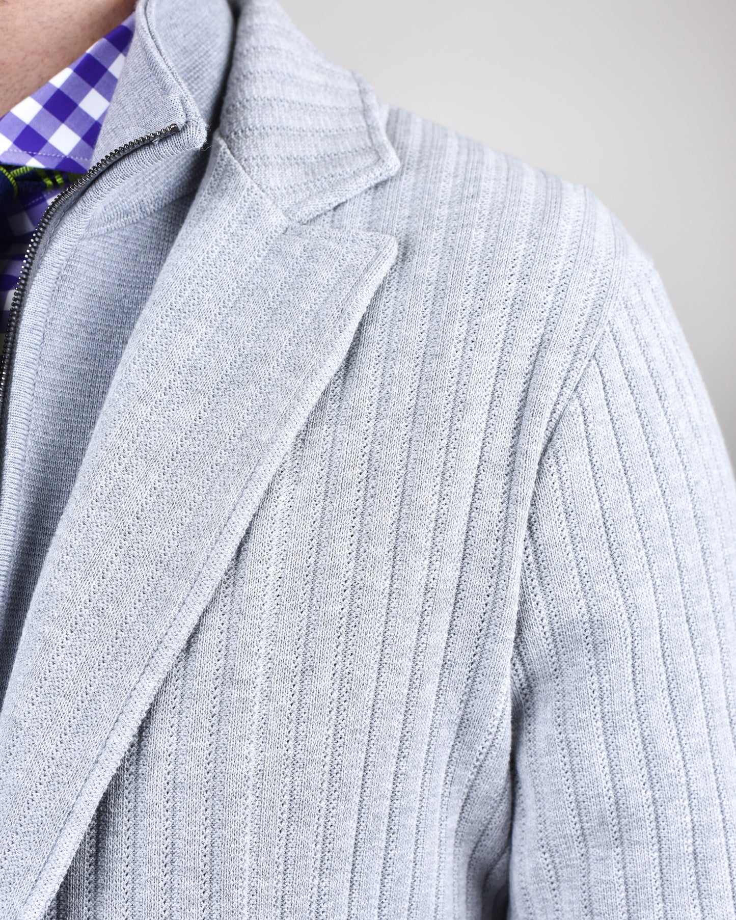 Maurizio Baldassari - Grey Rib Stitch Swacket