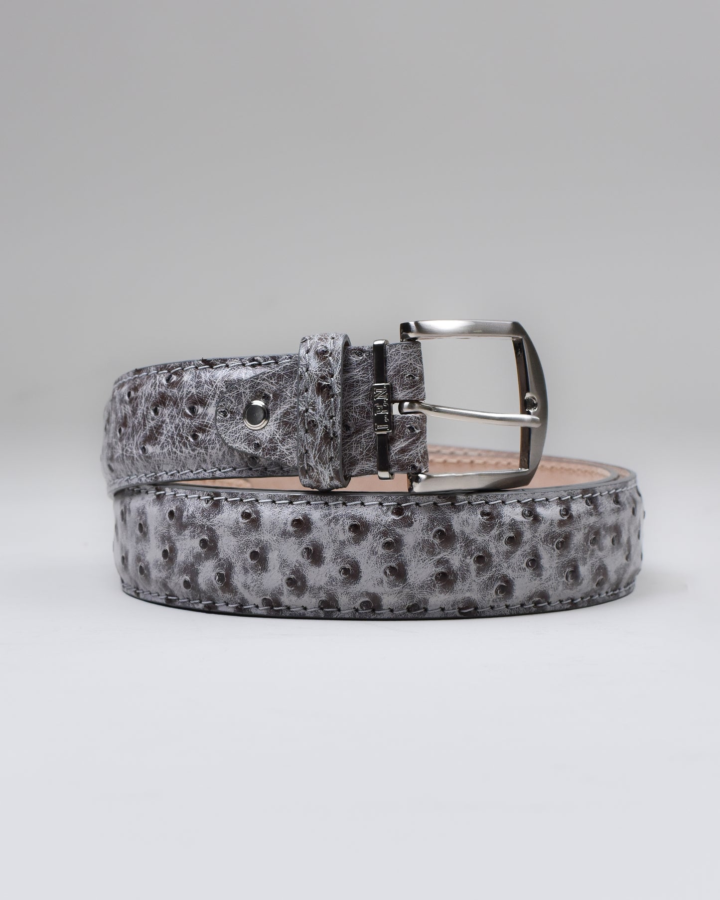 Khaki’s of Carmel - Handcrafted Ostrich White Smoke Belt