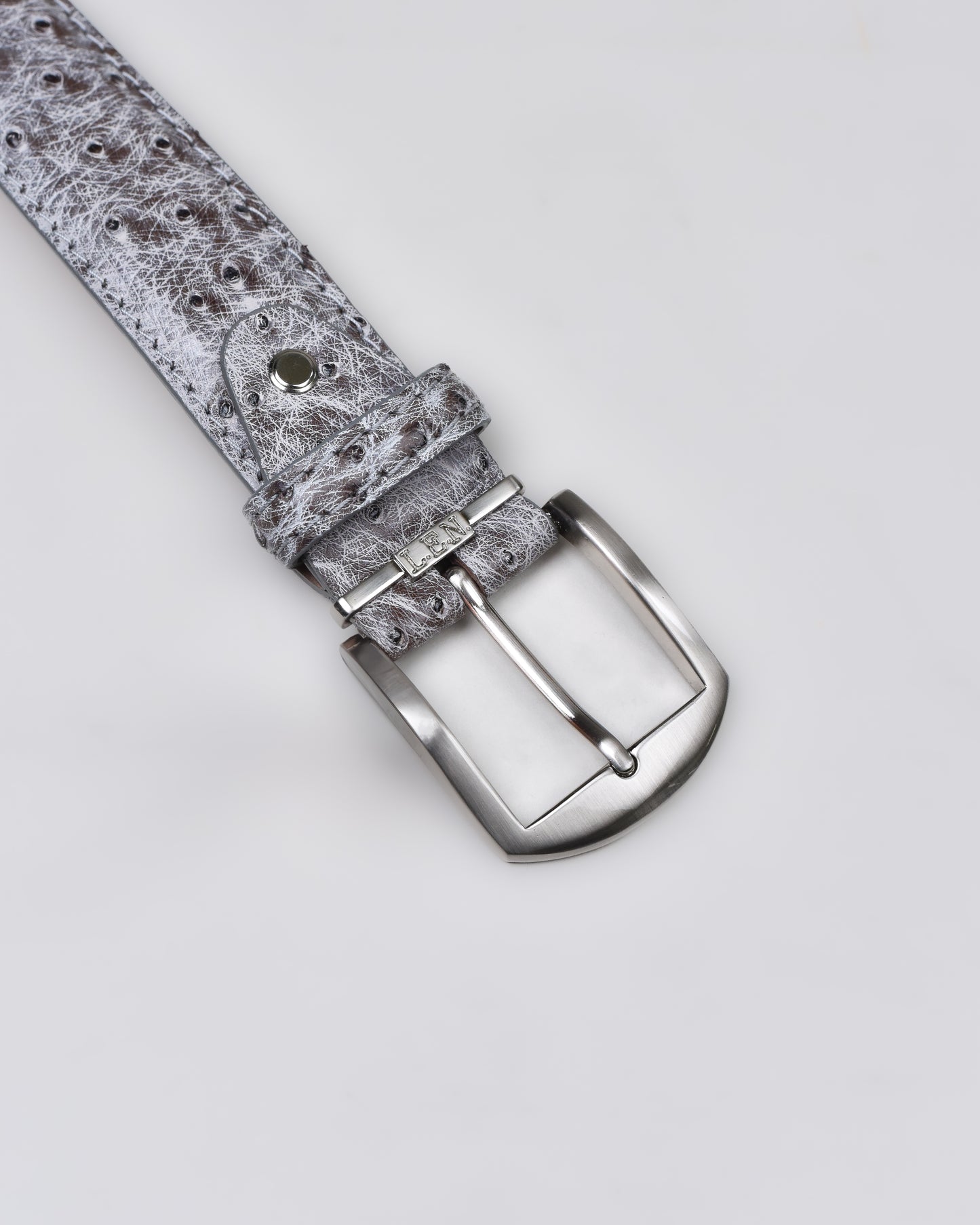 Khaki’s of Carmel - Handcrafted Ostrich White Smoke Belt