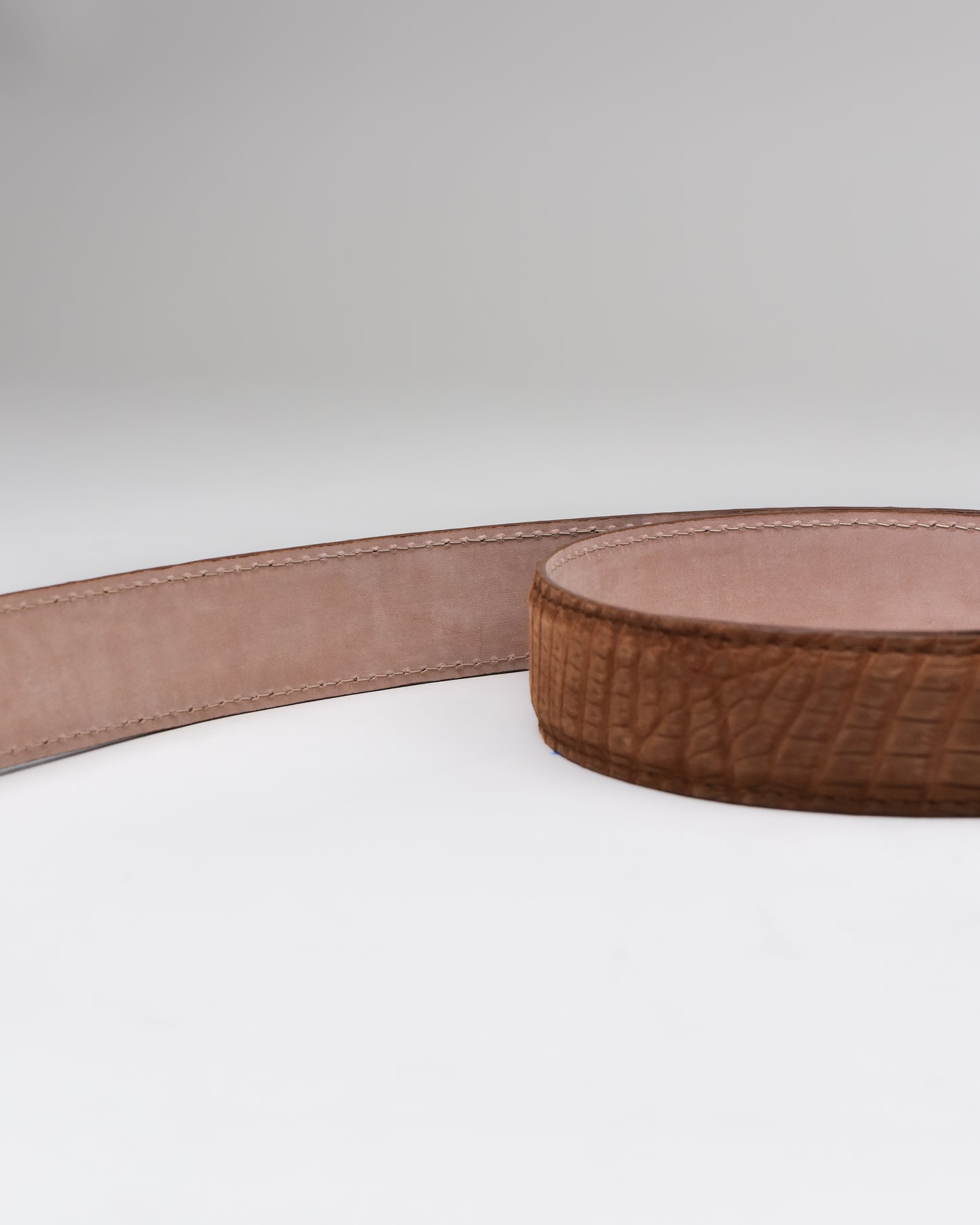 Khaki’s of Carmel - Handcrafted Buffed American Alligator Chestnut Belt