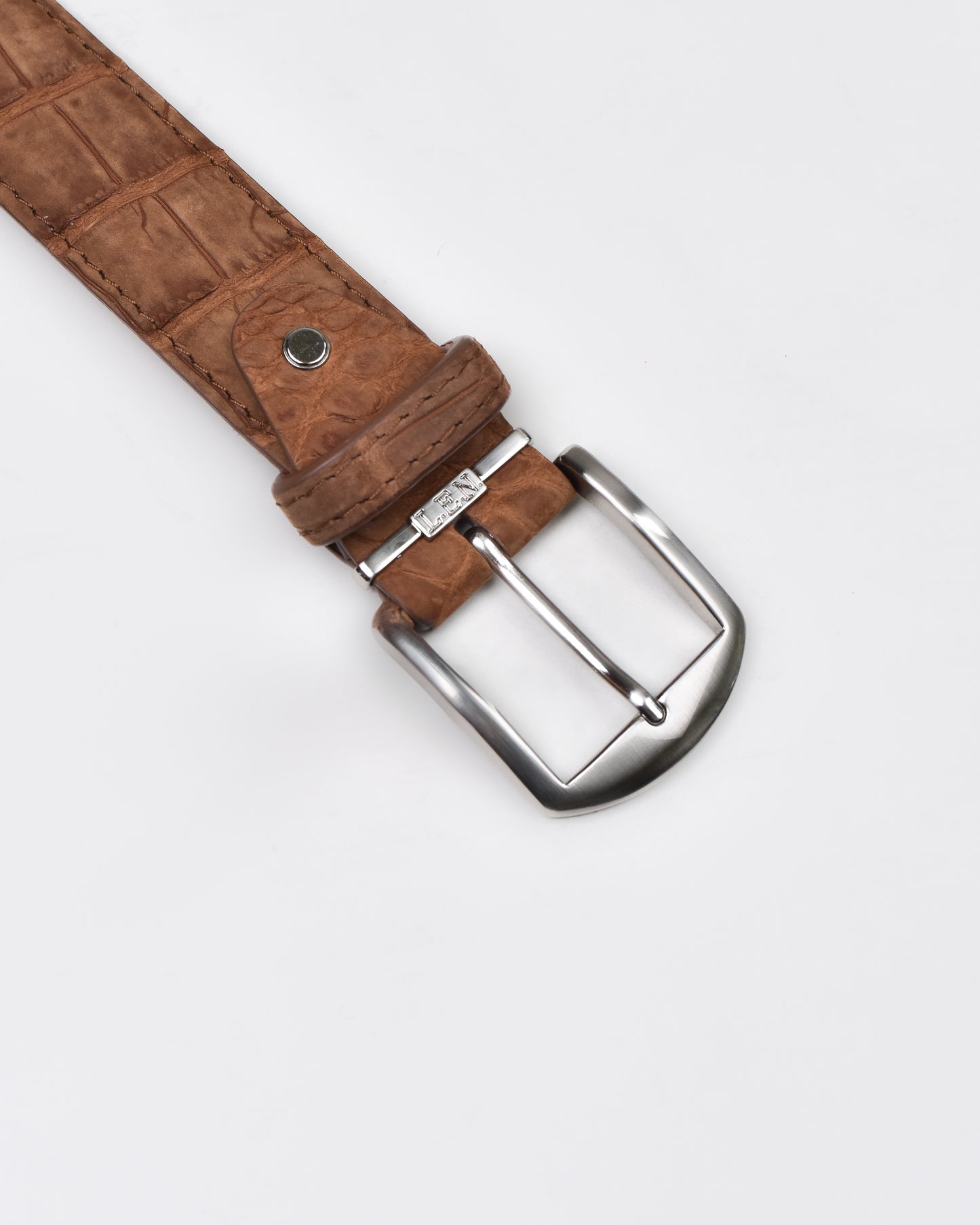 Khaki’s of Carmel - Handcrafted Buffed American Alligator Chestnut Belt