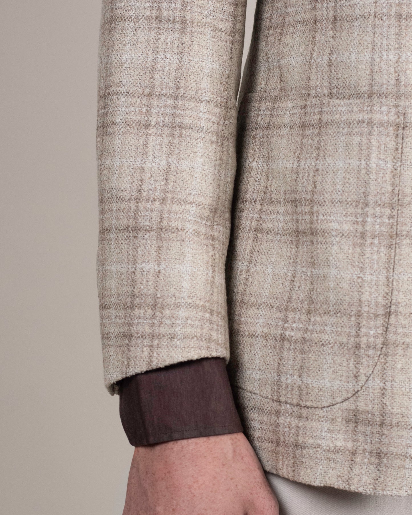 tmb taupe travel boucle soft coat