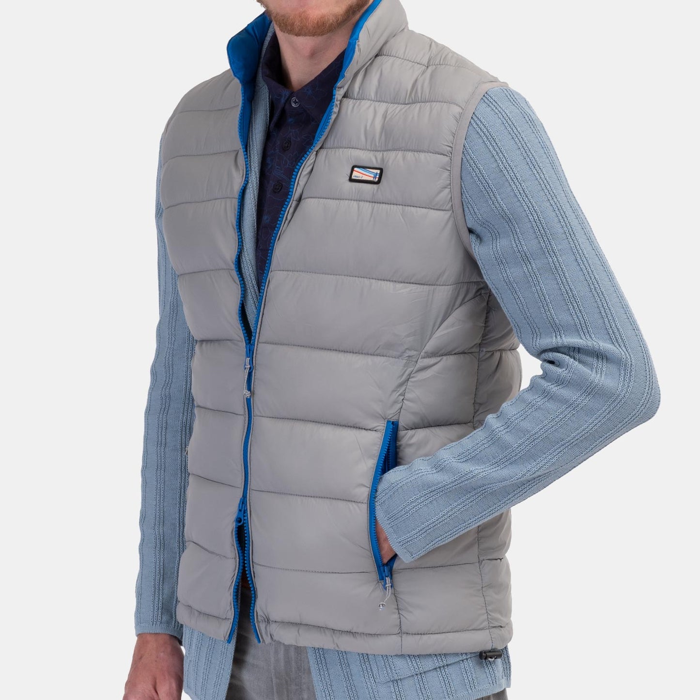 Johnnie O Quilted Hudson Vest in Grey