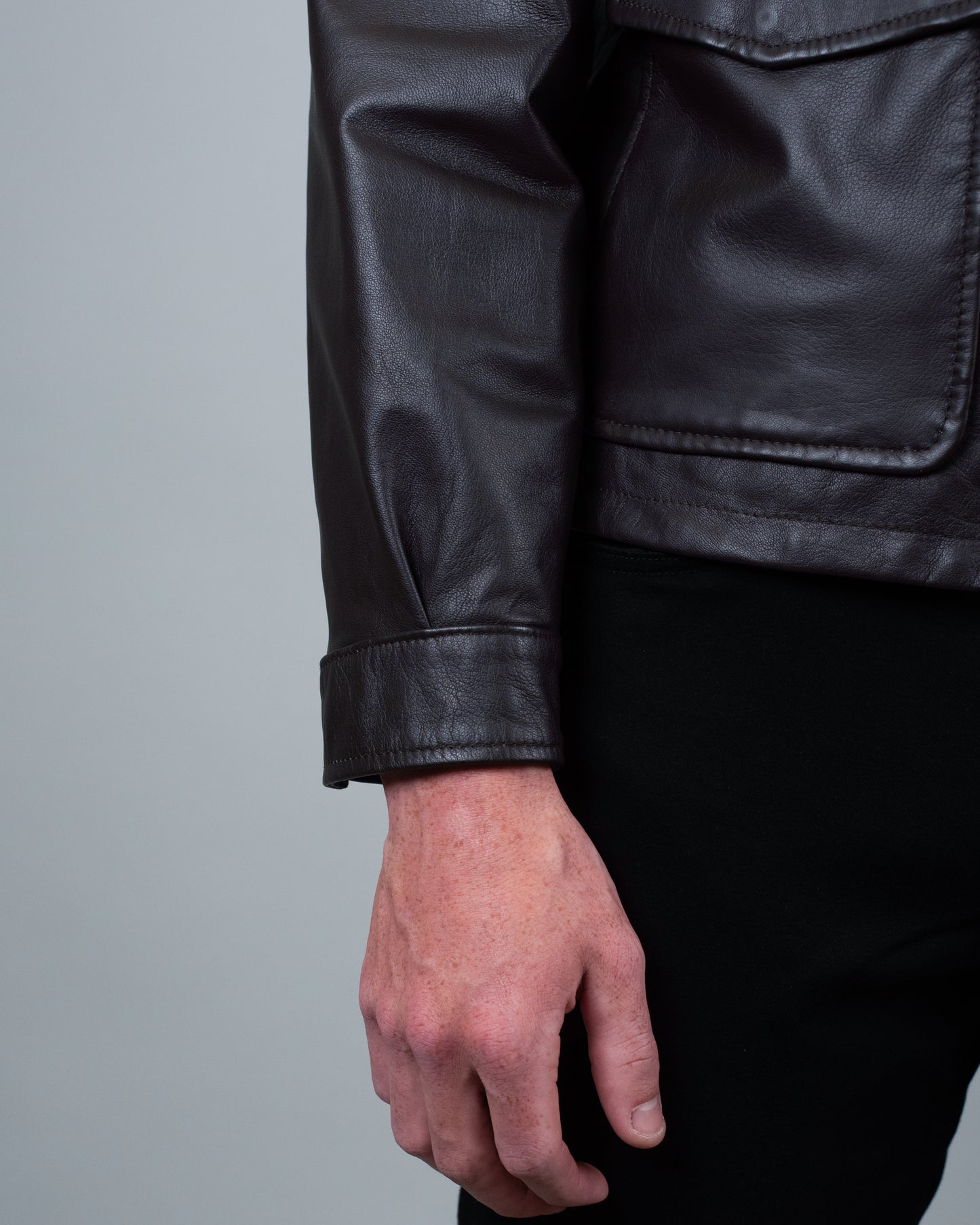 khakis brand brown leather jacket