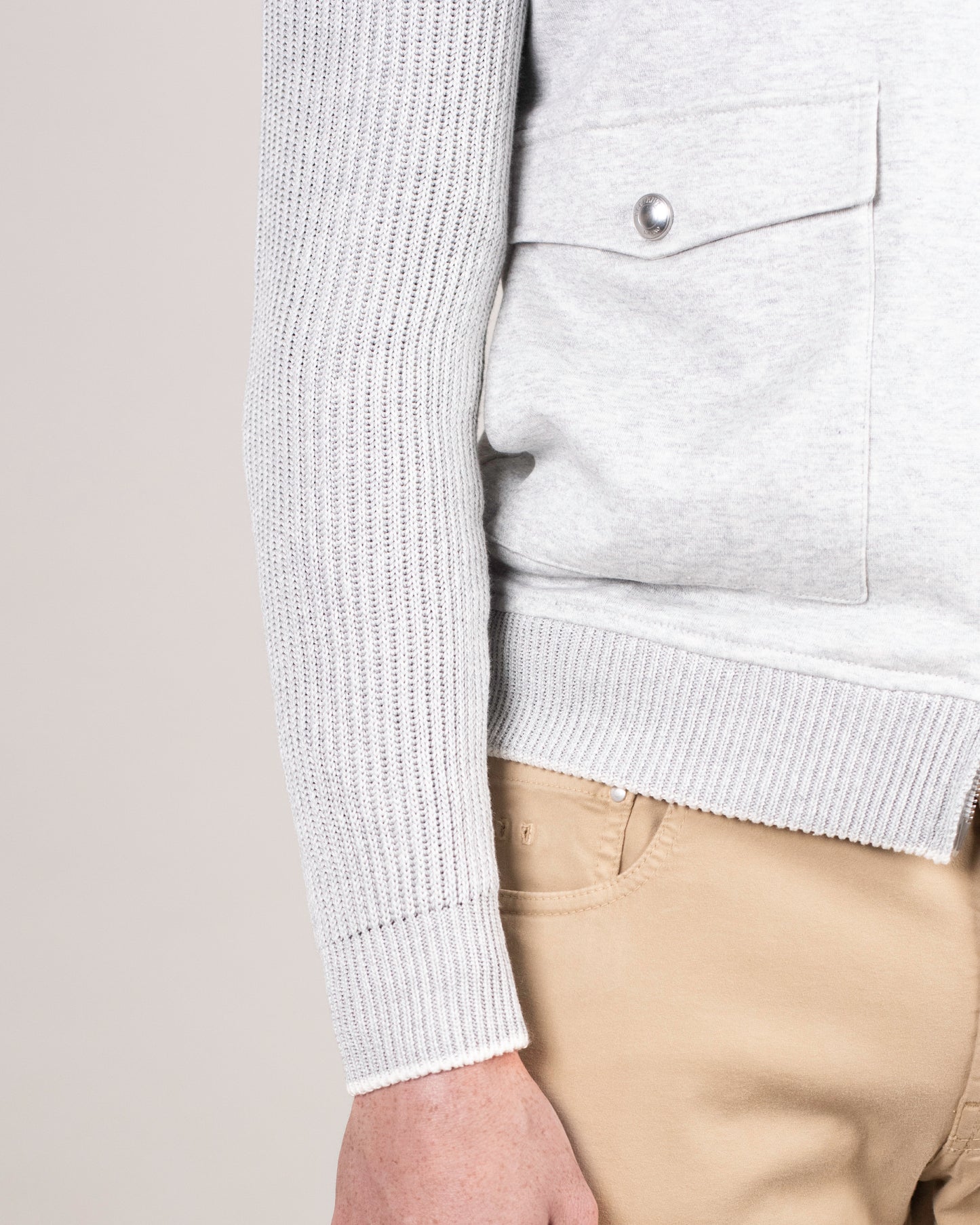 eleventy lt grey and white full zip jacket