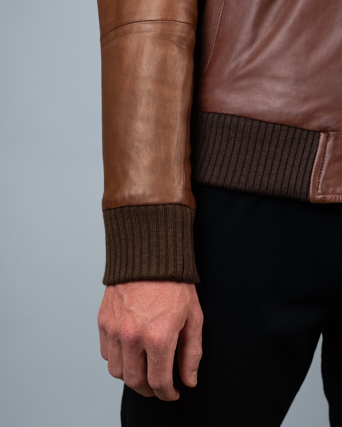 khakis brand brown leather jacket