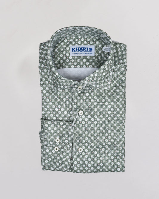 Khaki’s of Carmel - Green Technical Patterned Shirt