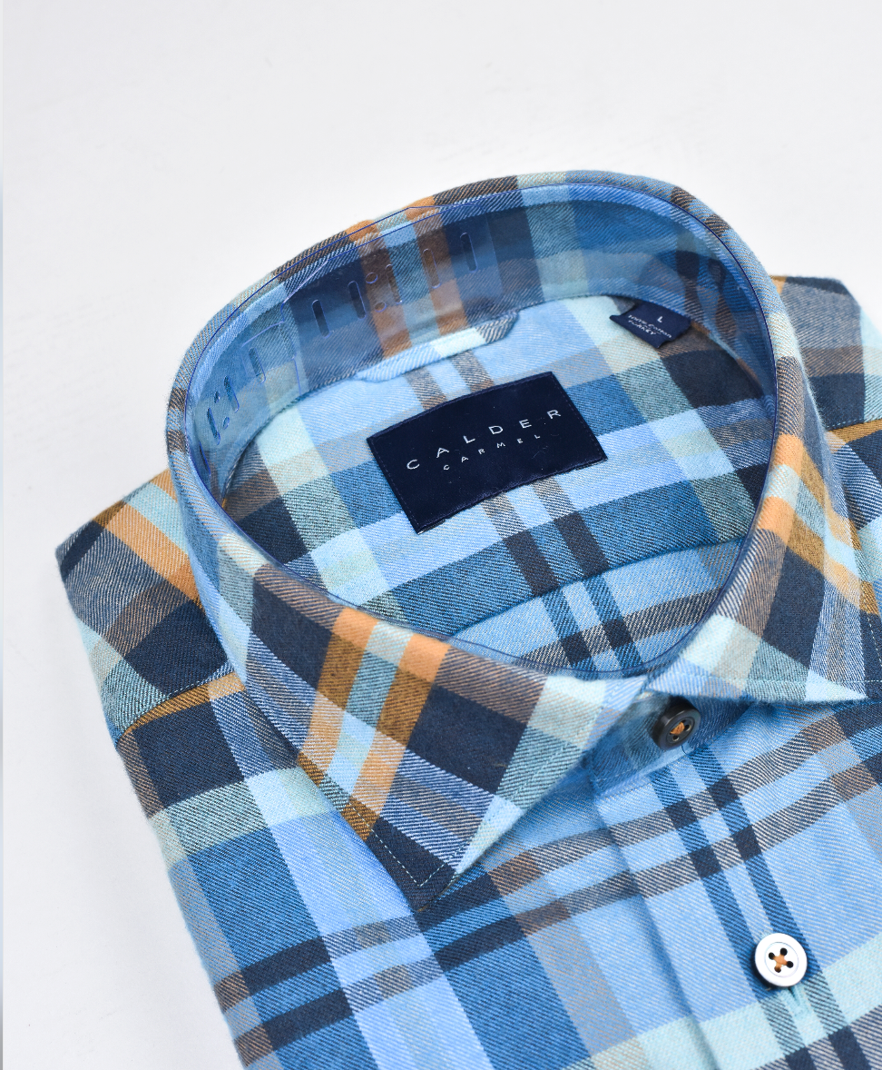 Khaki’s of Carmel - Calder Carmel Blue Plaid Flannel Shirt