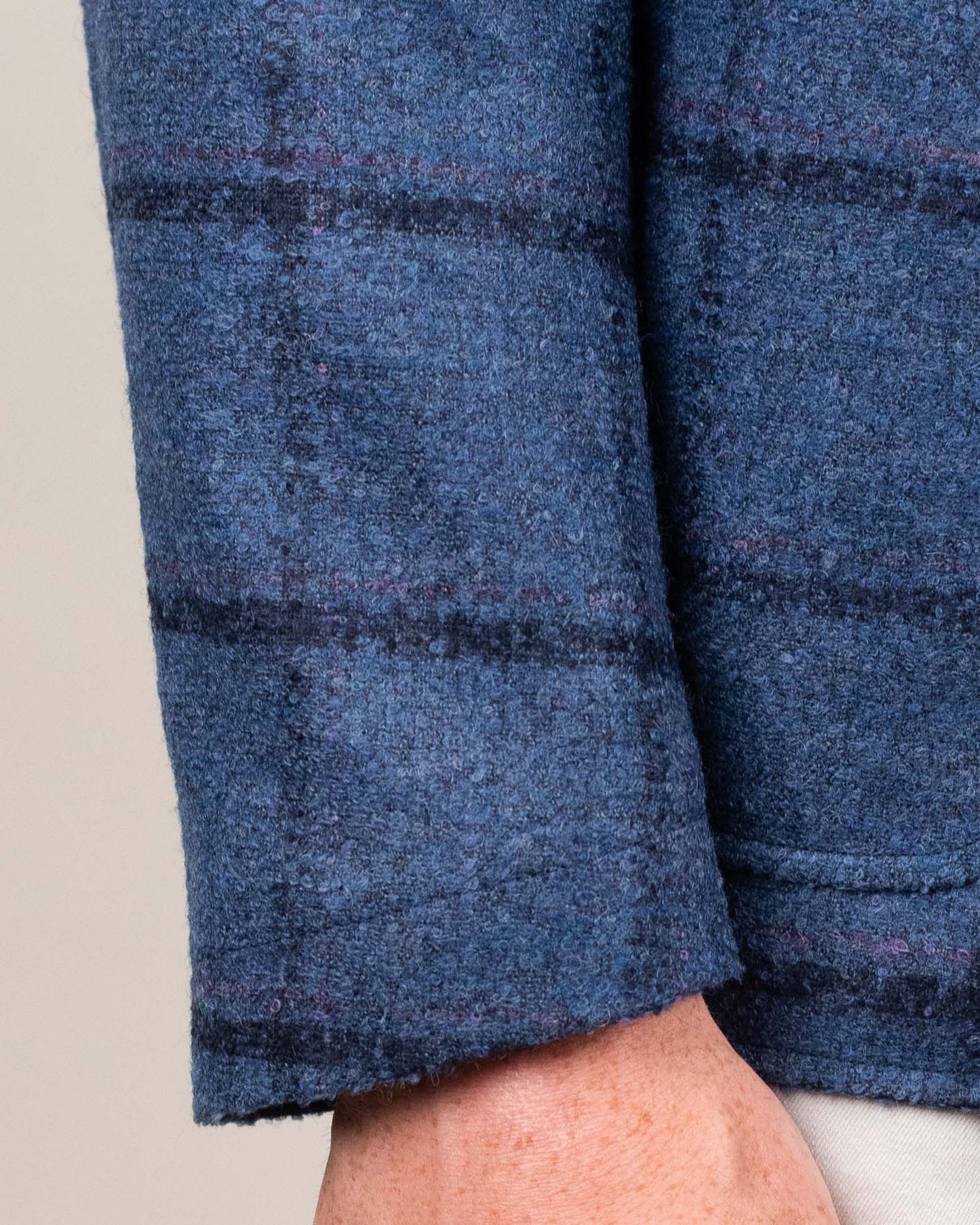 ravazzolo blue plaid hyrbid soft coat