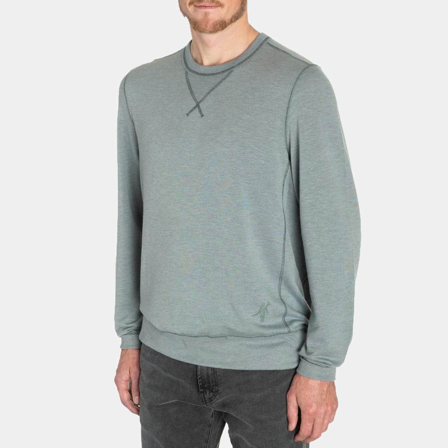 Toes on the Nose Super Soft L/S Crew in Seafoam Green