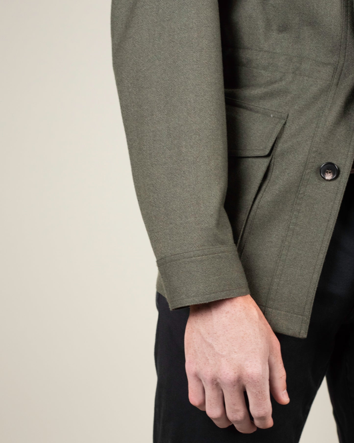 khakis brand green stretch cashmere jacket