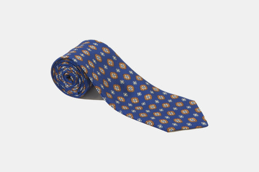 khakis of Carmel - blue silk tie with floral pattern