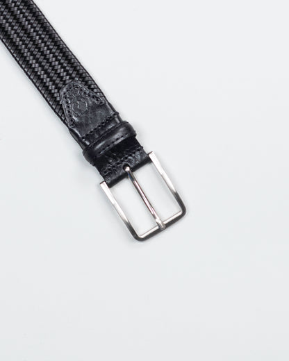martin dingman black stretch leather belt
