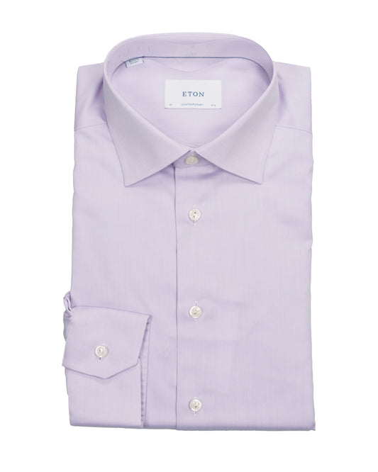eton cont lavender woven dress shirt