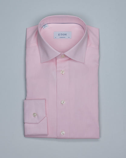 eton cont pink woven dress shirt