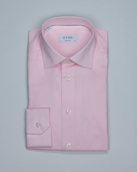 eton cont pink woven dress shirt