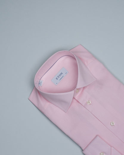 eton cont pink woven dress shirt