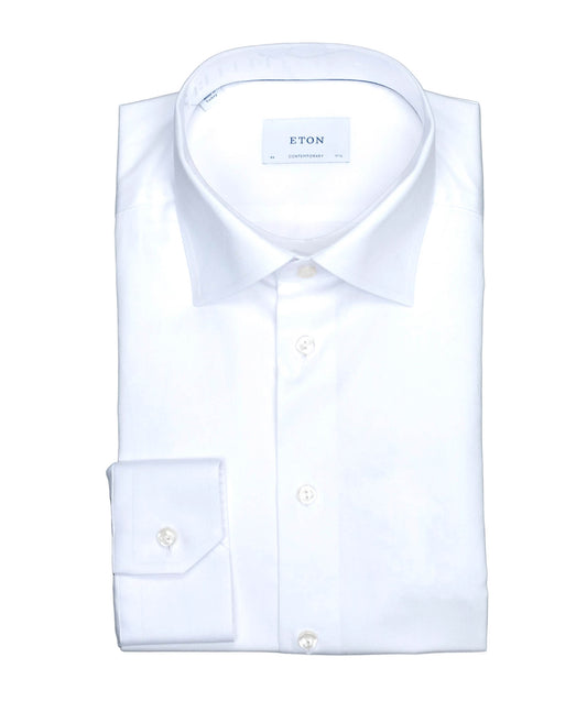 eton cont white woven dress shirt