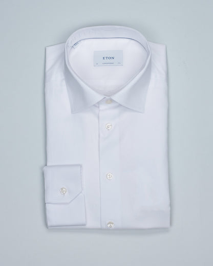 eton white woven dress shirt