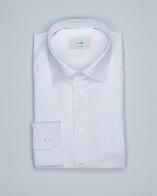eton white woven dress shirt