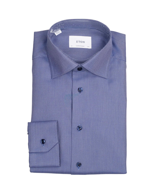 eton navy twill dress shirt