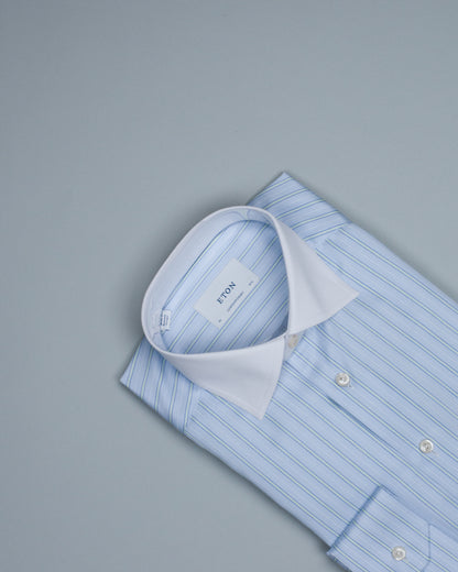 eton lt blue stripe shirt