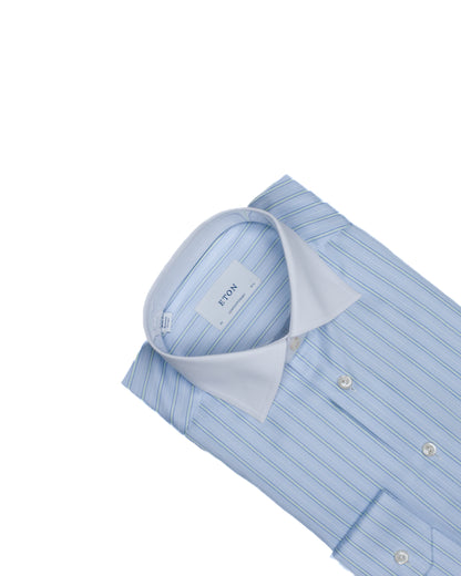 eton lt blue stripe shirt