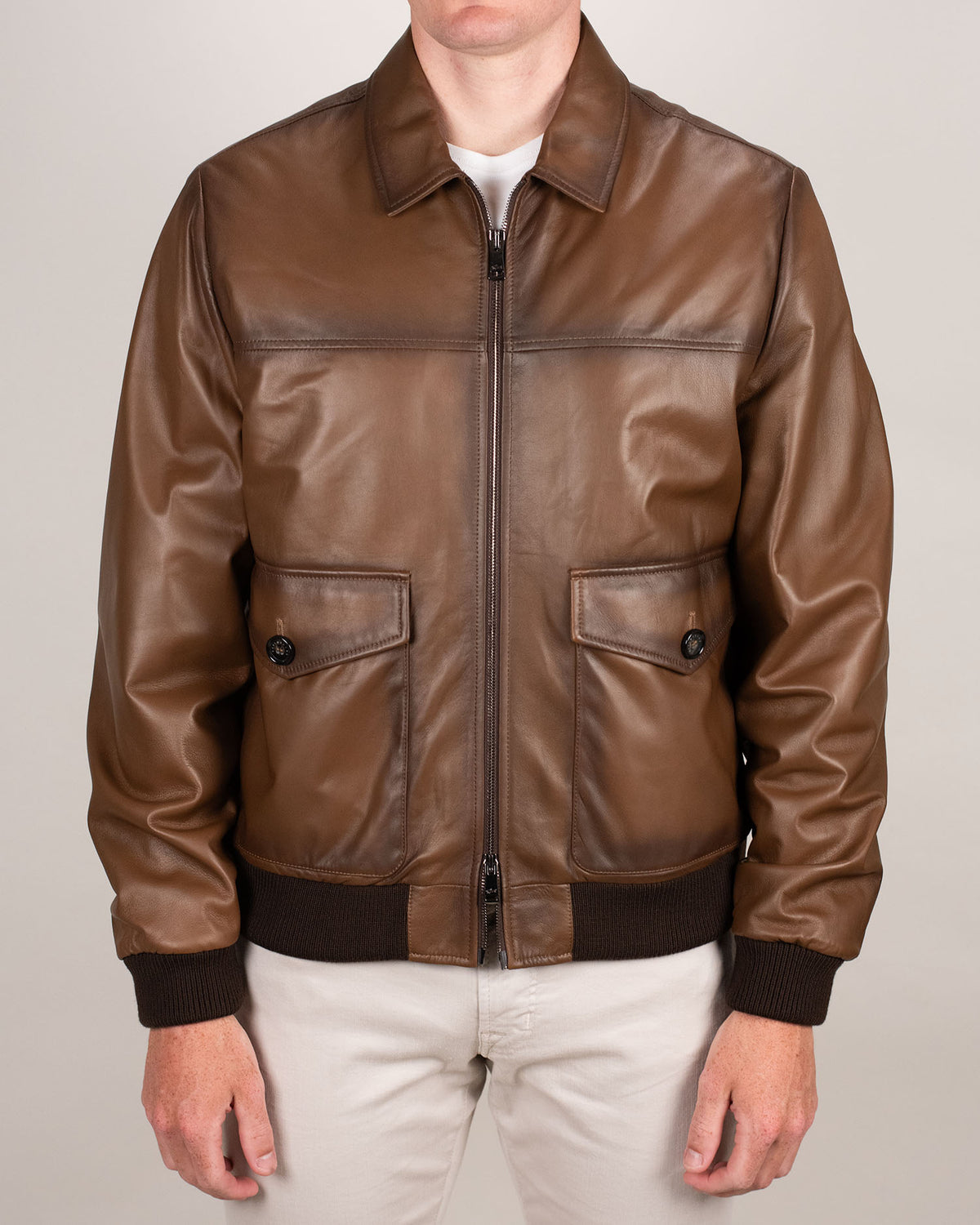 paul and shark aqua leather bomber