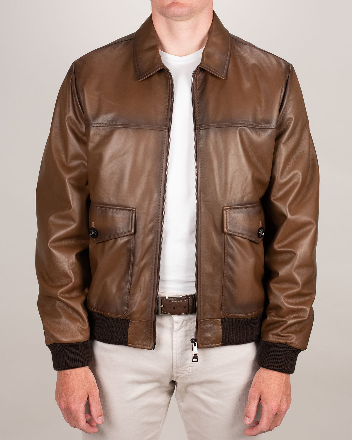 paul and shark aqua leather bomber