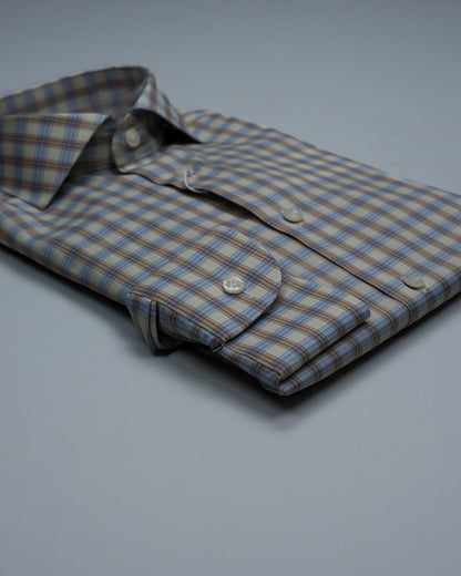 eton tan plaid shirt
