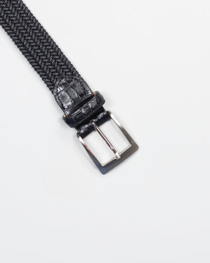 khakis brand 35mm stretch leather croc tab belt