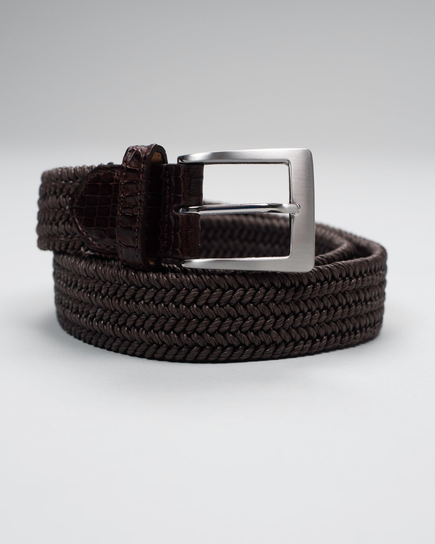 khakis brand 35mm stretch leather croc tab belt