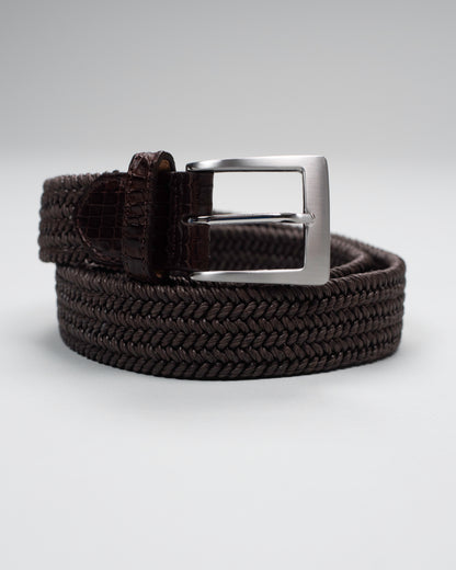 khakis brand 35mm stretch leather croc tab belt