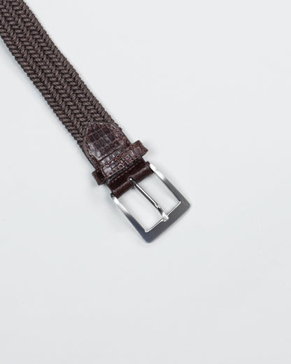 khakis brand 35mm stretch leather croc tab belt
