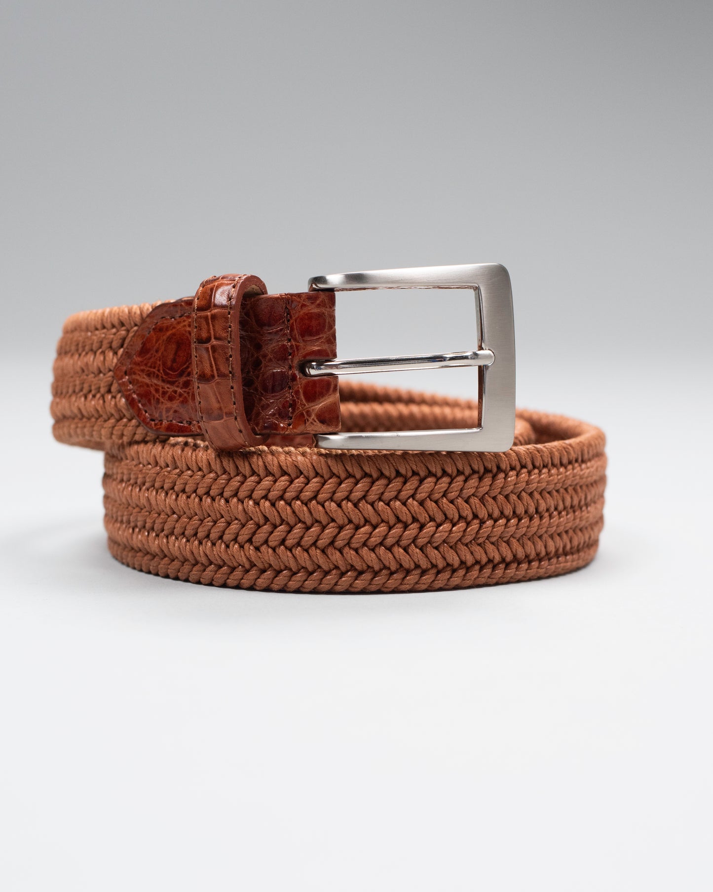 khakis brand 35mm stretch leather croc tab belt