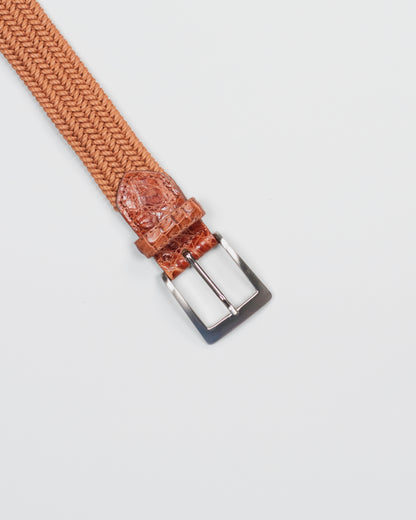 khakis brand 35mm stretch leather croc tab belt