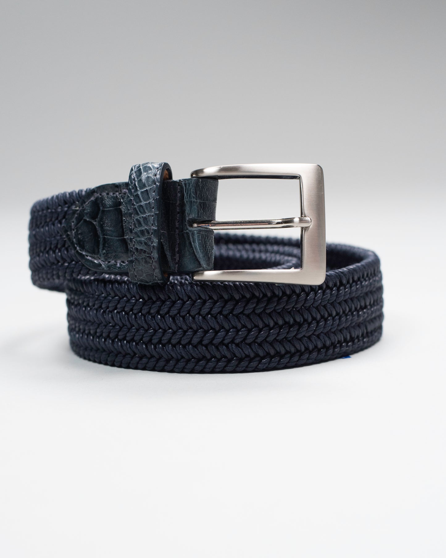 khakis brand 35mm stretch leather croc tab belt