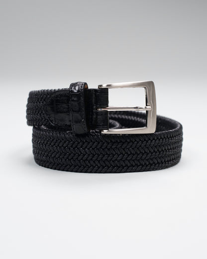 khakis brand 35mm stretch leather croc tab belt