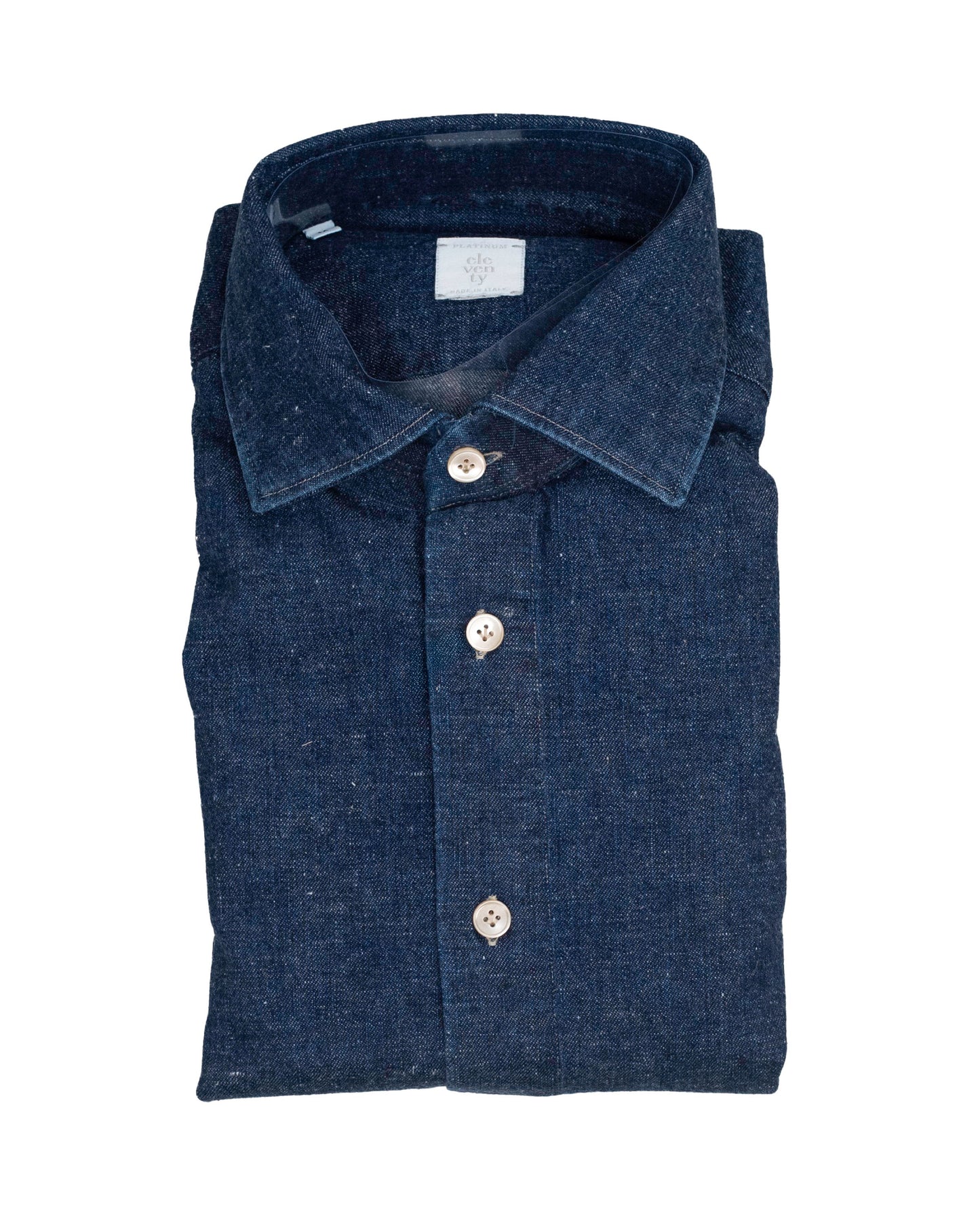 eleventy blue nap denim shirt