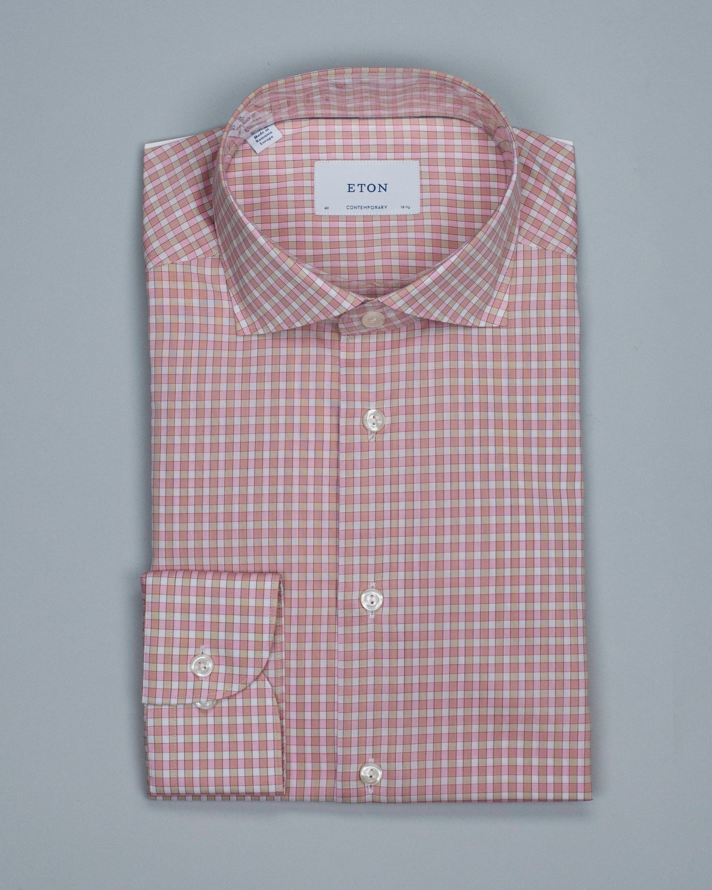 eton pink check shirt
