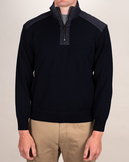 paul and shark navy wool zip sweater