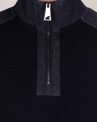 paul and shark navy wool zip sweater