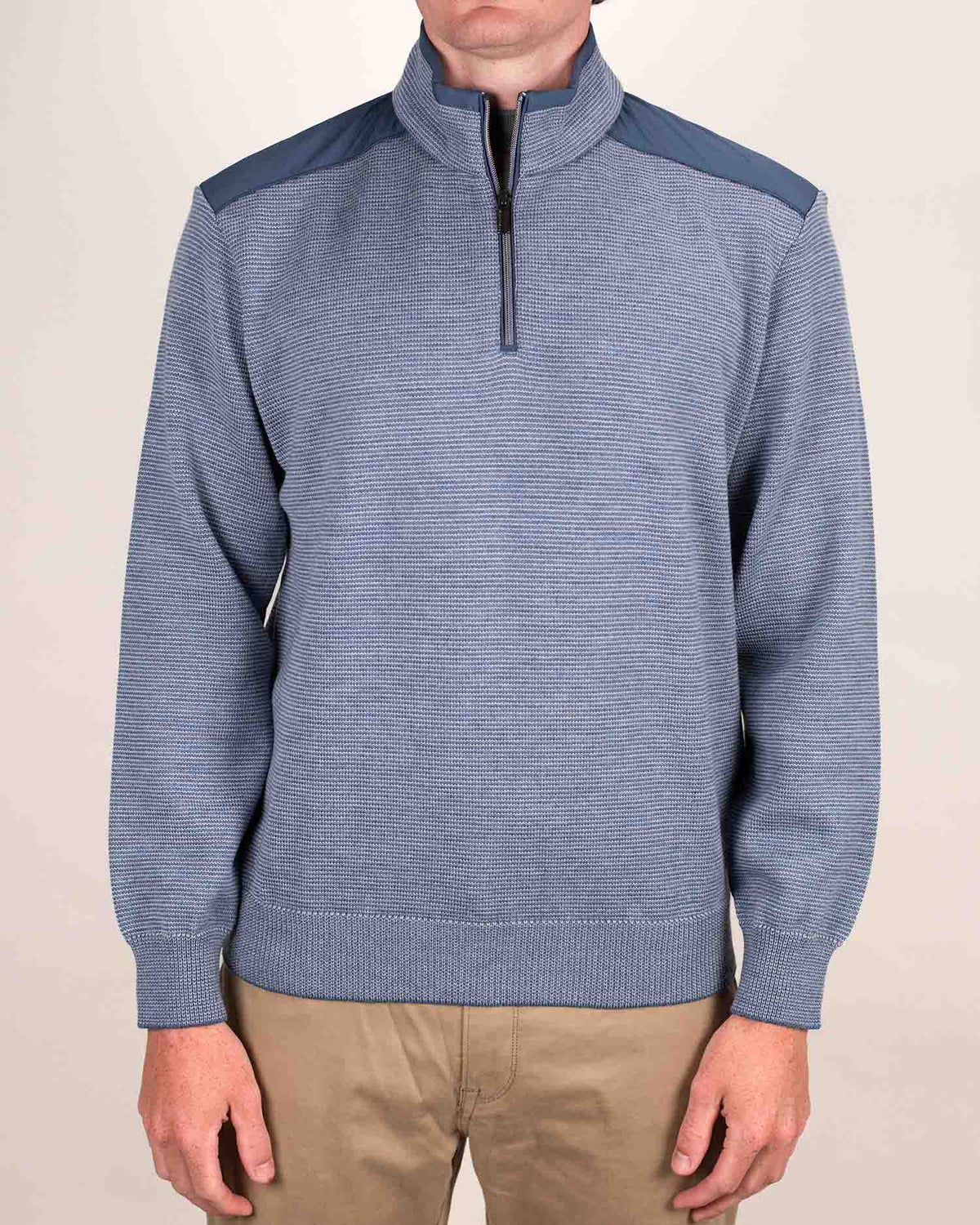 paul and shark lt blue wool zip sweater