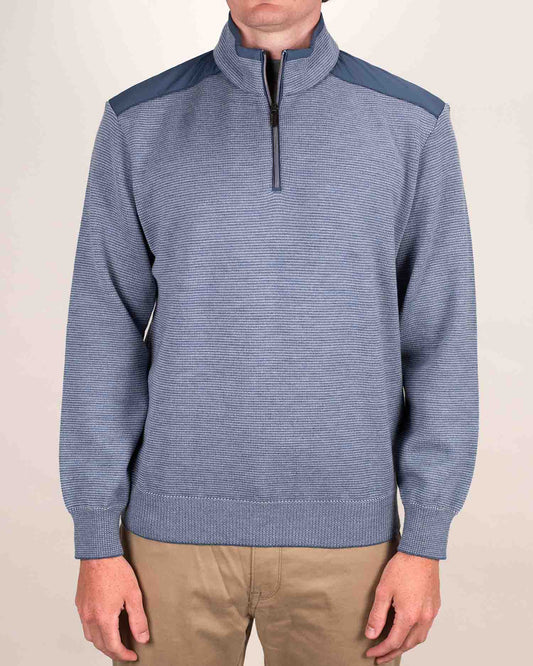 paul and shark lt blue wool zip sweater