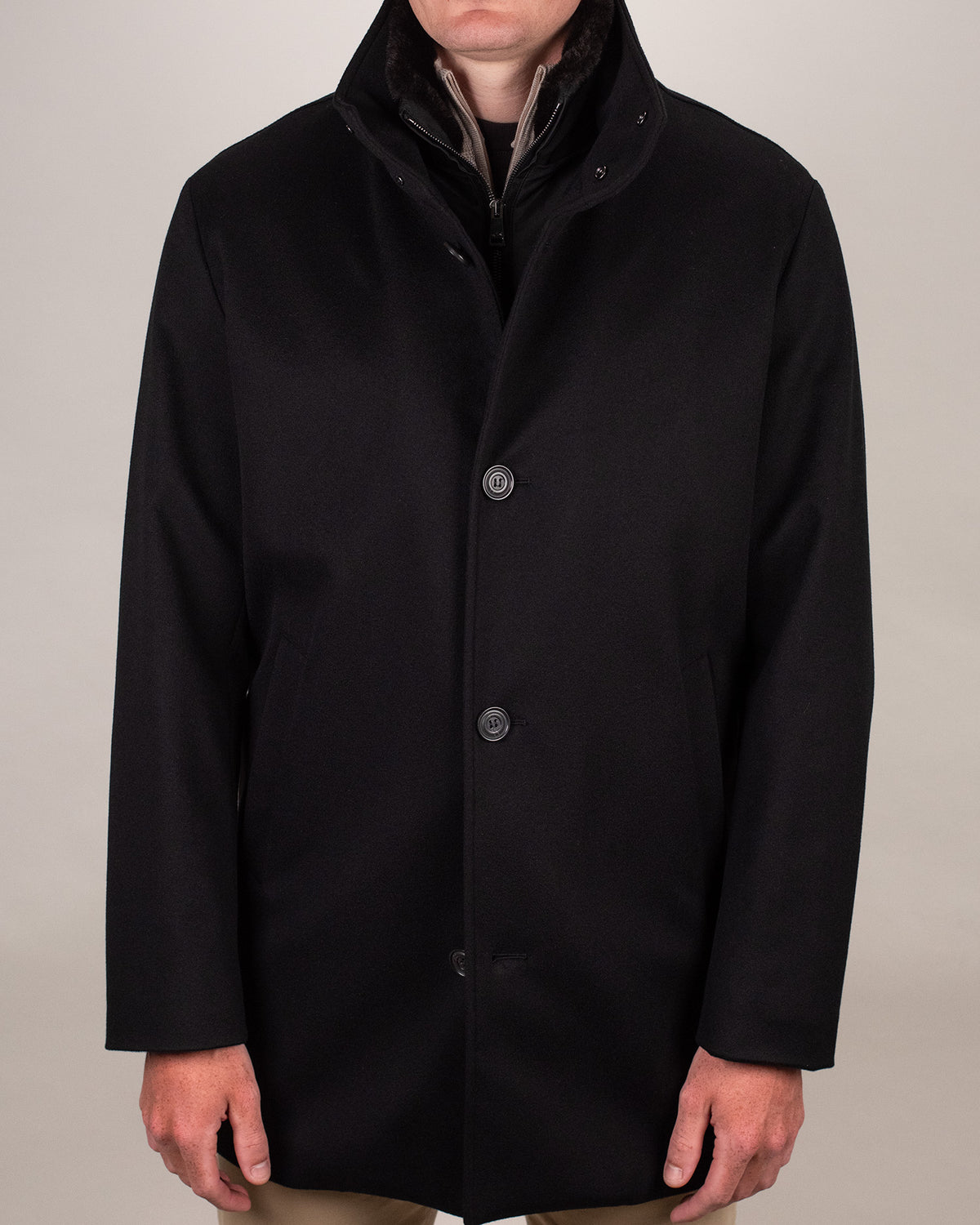 paul and shark black lp cash carcoat