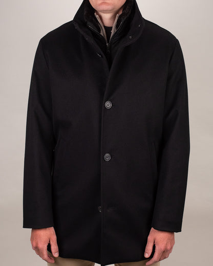 paul and shark black lp cash carcoat