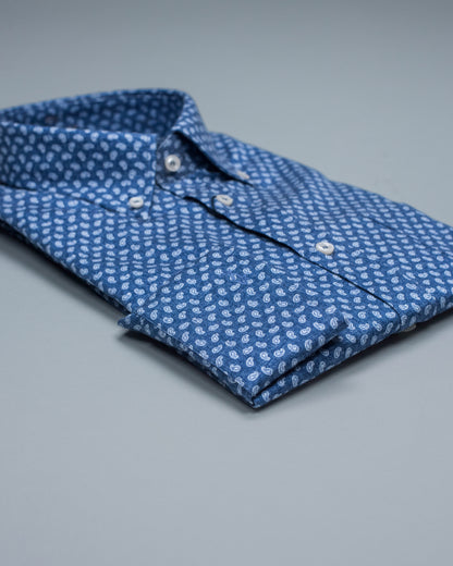 paul and shark blue paisley shirt